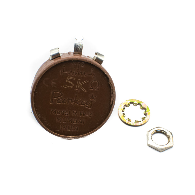 Pankaj 5k ohm Single Turn Wire Wound Potentiometer RW-3 with 25mm Shaft