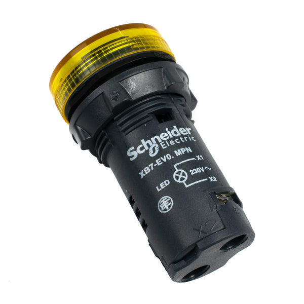 Schneider XB7EV05MPN 230V 22mm Round Indicator Pilot Light (Yellow)