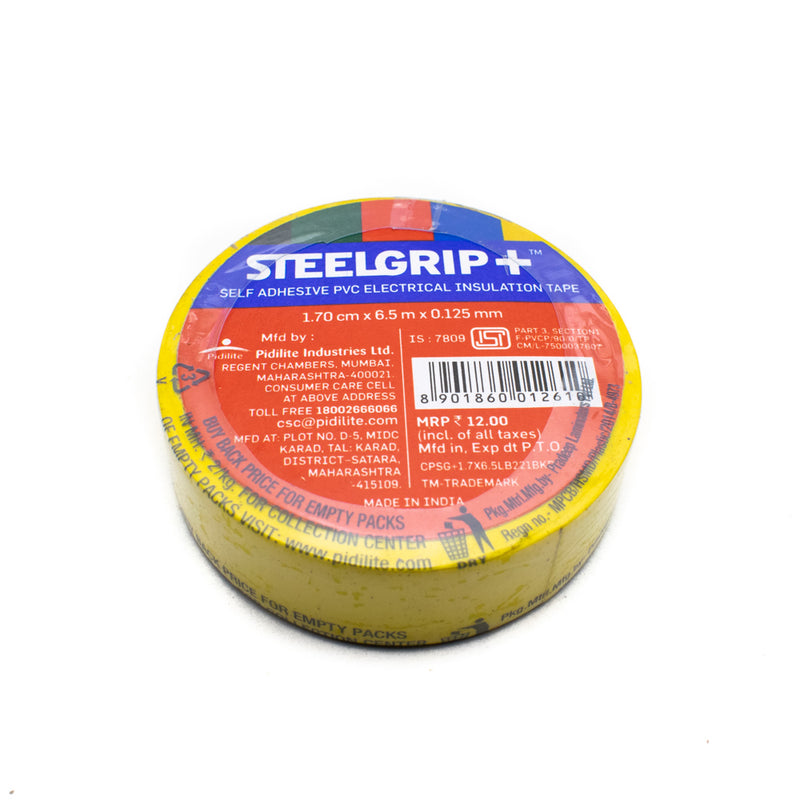 Pidilite Steelgrip+ Self Adhesive PVC Electrical Insulation Tape (Yellow)