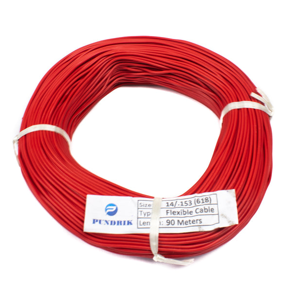 23 AWG Multi Strand Wire - 14/0.153mm (Red) 90 Meter