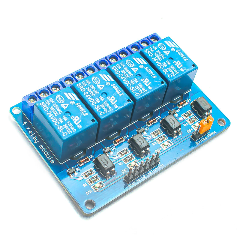 4 Channel 24V Relay Module with Optocoupler