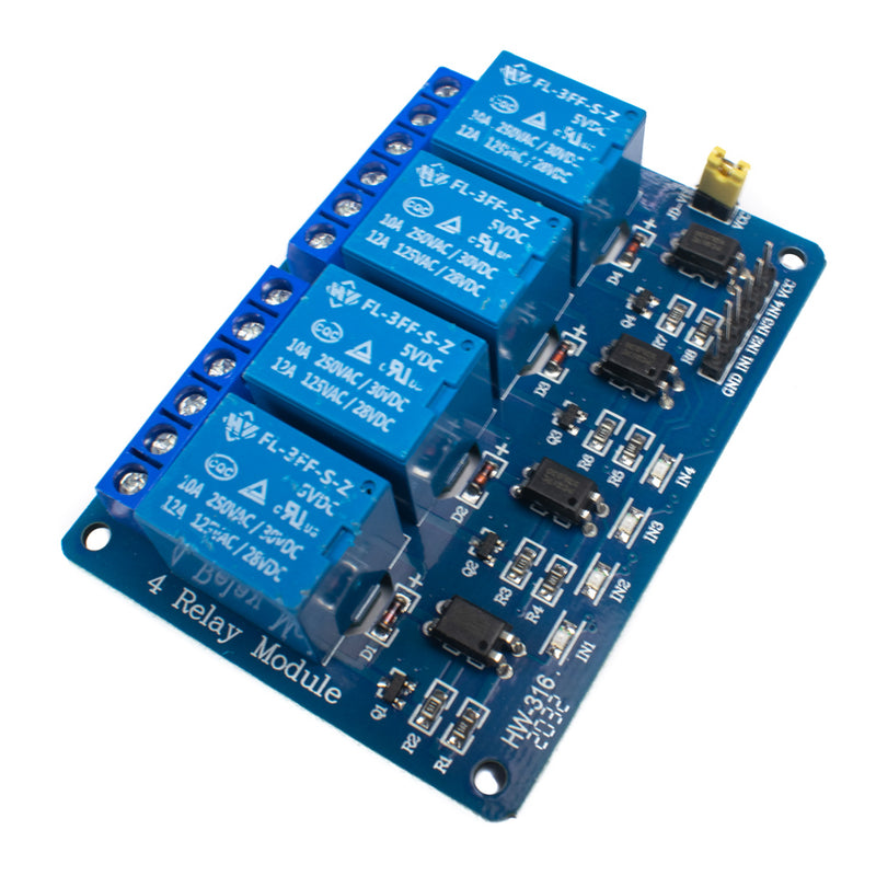 Shop 4 Channel 5V 10A Relay Module with optocoupler