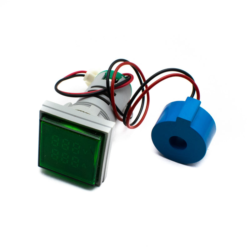AD16-22FVA LED Digital Dual Display Voltmeter Ammeter Green (0-100A and 60-500V)