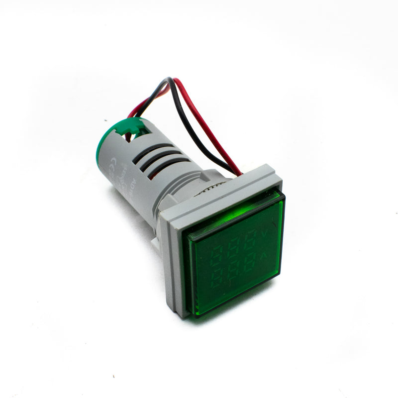 AD16-22FVA LED Digital Dual Display Voltmeter Ammeter Green (0-100A and 60-500V)
