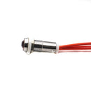 10mm AC Red Power Indicator Light with Wire and Metal Body