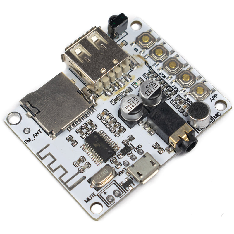 Bluetooth Audio Receiver Decoder Board with USB TF Card Slot & Microphone Input