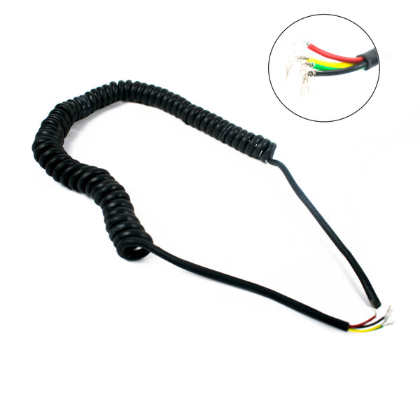 4 Core Spiral Cable 14/0.132mm (2meter) Black