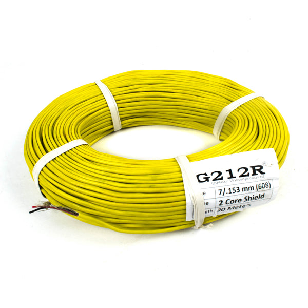 25 AWG Multi Strand 2 Core Round PVC Shielded Cable 7/0.153mm (90 Meter)