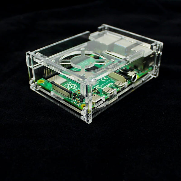 Acrylic Case for Raspberry PI 4 Model B with Cooling Fan Slot