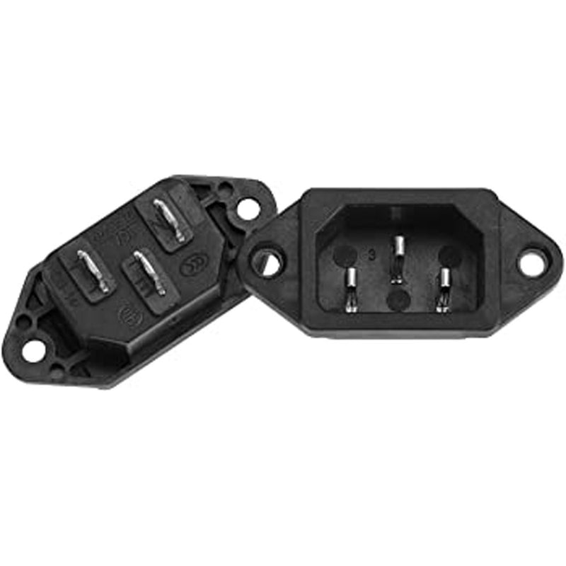 shop IEC320 C14 Panel Mount Plug Computer Adapter Power Connector Socket