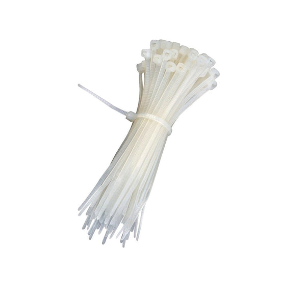 Buy 100mm x 2.0mm Nylon Zip Tie White in Pack of 100