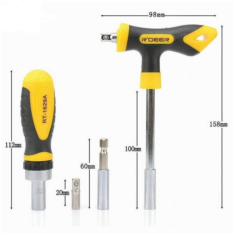 R'DEER (Flying Deer) 29 Pieces Ratchet Screwdriver Bit & T-Handle Tools Set (RT-1629A) - Good Quality
