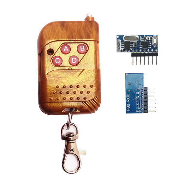 QIACHIP 4 Channel 433Mhz Wireless Remote Control Module RF Transmitter and Receiver