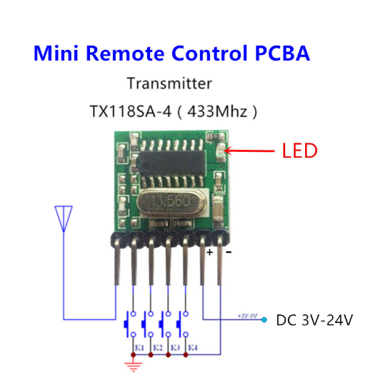 QIACHIP 433 mhz Mini Wireless RF Remote Control 1527 EV1527 Learning code 433mhz Transmitter For Gate garage door Alarm Light controller