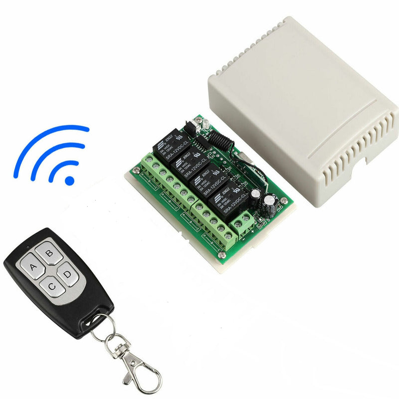 12V 4CH Channel 443MHz Wireless RF Remote Control Relay Switch With Remote