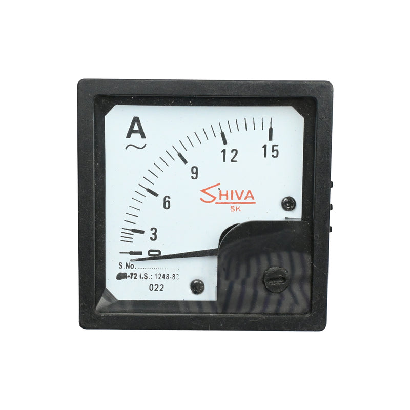 Shiva 0-15A 70x80x55mm Square Shape Analog Ammeter