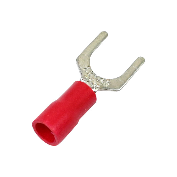 6.4mm Insulated Red Crimp Fork Terminal Connector
