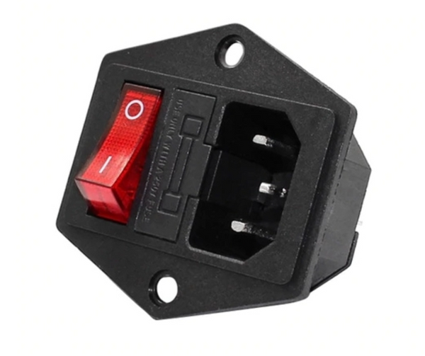PRO3225 AC-04 Red Rocker Switch AC Power Socket Fuse Switch Connector