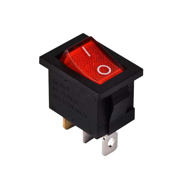 10A 250V SPDT Rocker Switch with Red LED Light